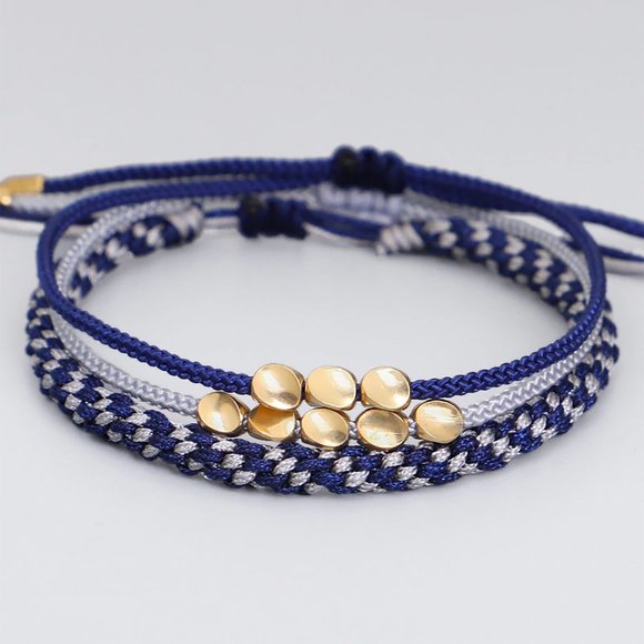 Handmade Copper Beads Braided Bracelets | Strand Bracelets | Lucky Tibetan Boho - Picture 1 of 10